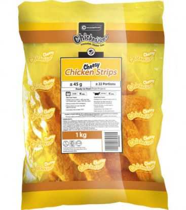 Show details for Chicken Cheesy Strips Crumbed 6 x 1kg Picture of Chicken Cheesy Strips Crumbed 6 x 1kg