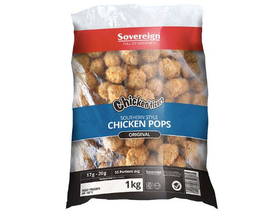 Picture of Chicken Pops Crumbed Tizer 6 x 1kg Sovereign