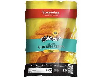 Show details for Chicken Cheesy Strips Crumbed 1kg Picture of Chicken Cheesy Strips Crumbed 1kg